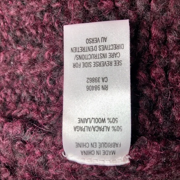 THEORY WOMENS ALPACA SWEATER BURGUNDY WINE S - Picture 9 of 15